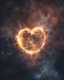 Placeholder: Moon, biological heart, cinematic, {abstract}, depression, space background, atmospheric, fire, DLSR, soft focus, dispersion