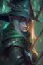 Placeholder: elven witch hunter from warhammer, anime style, depth of field, nvidia graphics, lightrays, trending art, movie poster