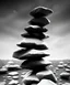 Placeholder: giant rocks stacked on top of eachother, black and white