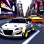 Placeholder: JDM car driving ultra fast speed through new york city