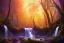 Placeholder: Forest waterfall palms twigs spring sunset rainbow bridge birds