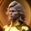 Placeholder: beautiful cosmic golden male, long hair, nice smiling, delicate colors, beautiful glamour galactic golden dress, ultra sharp focus, 8k, unreal engine 5, extremely sharp detail, light effect, soft light atmosphere of a spaceship, smooth, full of details, face in front, complete vision of face and body