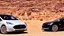 Placeholder: A Tesla's 'Model S Plaid' is racing at top speed, at Petra, in Jordan. CINEMATIC. WIDE ANGLE LENS.