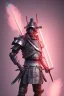 Placeholder: Futuristic Neon crystal steel skeleton samurai smoke