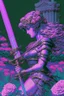 Placeholder: [vaporwave] Without a moment's hesitation, Agatha, wielding her sword adorned with carved flowers, seized the opportunity. With a swift and precise movement, she struck beneath the tyrant's shoulder, piercing through his defenses and driving him to his knees.