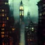 Placeholder: Skyline Gotham city by Jeremy mann, point perspective,intricate detail,john atkinson Grimshaw