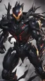 Placeholder: Venom with no eyes mix with machine in solo leveling shadow artstyle, transformers them, intricate details, highly detailed, high details, detailed portrait, masterpiece,ultra detailed,best quality