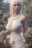 Placeholder: hitomi tanaka waist up photo, white dress, 8k resolution, realistic, unreal engine, cinematic lighting, octane render.