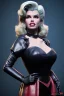 Placeholder: jayne mansfield as evil queen in black leather, angry, stern look, volumetric lighting, particales,highly detailed,cinematic, deep colours,8