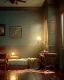 Placeholder: Room scene with alligator sleeping, Wes Anderson styler, concept art, smooth, unreal engine 5, god lights, ray tracing, RTX, lumen lighting, ultra detail, volumetric lighting, 3d.