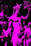 Placeholder: Dionysian rite of sparagmos; black and white with neon pink; Renaissance