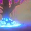 Placeholder: MUSHROOM lANDSCAPE BURNING IN BLUE FLAMES