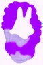 Placeholder: Footprint on cloud. Mosaic. Made of Ghosts. Use only white, black, and purple.