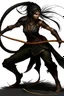 Placeholder: female Shadar-Kai wielding a Whip a whip made out of black thorns