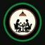 Placeholder: A circular logo for a cafe called (cofe didar) with a distinctive green border, in the center of which are two people sitting at a two-person table drinking coffee and a light above their heads.