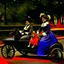 Placeholder: The Goldsmith Ladies in the Bois de Boulogne in 1897 on a Peugeot car, Julius LeBlanc Stewart, smile, dog