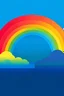 Placeholder: minimilist ,maximilist digital art image of rainbow and clouds