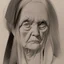 Placeholder: Drawing sketches A figure that embodies discretion in the form of an old woman