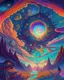 Placeholder: A kaleidoscopic, otherworldly realm where vibrant colors and swirling patterns create a hypnotic, mesmerizing scene. Strange, fantastical creatures roam the landscape, and the sky is alive with cosmic phenomena, inviting the viewer to lose themselves in the vivid, hallucinatory world.