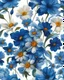 Placeholder: bright blue flower van gough mix on white background