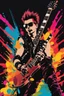 Placeholder: Full body PunkRocker,play guitar electric,with high details, style: photograph coloursfull glowing abstracts