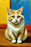 Placeholder: Portrait of a cat by Van Gogh