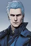 Placeholder: an illustration of Vergil with blue hair from devil may cry 5