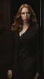 Placeholder: ((young woman molly quinn)), dark background, mid shot, full body, neutral expression, ultra realistic, highres, superb, 8k wallpaper, extremely detailed, intricate, limited palette,