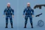 Placeholder: Mike Pence as G.I. Joe Doll toy with a gun blue Uniform space force commander, packaging