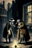 Placeholder: atoms playing detective at a homicide scene in 18th century London