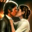 Placeholder: carrie fisher kissing harrison ford, waist up portrait, intricate, oil on canvas, masterpiece, expert, insanely detailed, 4k resolution, cinematic smooth, intricate detail , soft smooth lighting, soft pastel colors,