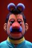 Placeholder: Waist up muppet Portrait, Nicolas maduro us muppet doll, Venezuelan president, tracksuit red blue and yellow, mustache, photo studio, red background, unreal engine 5, concept art, art station, ray tracing, lumen lighting, ultra detail, volumetric lighting, 3d.