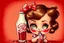 Placeholder: cute PINUP chibi girl DRINKING COLA