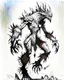 Placeholder: crystal monster black and white ttrpg sketch art full body