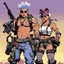 Placeholder: Tank Girl with Bebop and Rocksteady: This body finds pleasure in his movement wish to walk with my head so high my shoulders back bum carefully encasing the head of my femur, wish my body to move like my trainer's.
