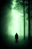 Placeholder: dark, foggy weather, night, forest, black, horror, art, evil, dark effect, white eyes, human shadows,