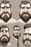 Placeholder: The claim focuses on maintaining a consistent character design across various angles and expressions. It emphasizes the importance of fixed facial dimensions, such as a round face with a strong jawline, medium beard, and slightly chubby cheeks, which should remain unchanged regardless of the angle. The large eyes and wide nose must keep their relative positions, and the mouth should stay the same size and shape across all expressions. The beard, characterized by its thickness around the jaw