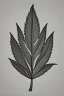 Placeholder: Pencil sketch of a marijuana leaf on lined paper, black and white, pattern