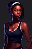 Placeholder: 1girl, dark skin, sportswear, thigh strap