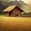 Placeholder: incredible, stunning rice patties with several wood huts, morning mist, mountains in the distance,8k, high-quality, ultrafine-detail, intricate, detailed matte, digital painting, artwork, brian froud, howard lyon, Scott Gable, Wajima Ishikawa, Greg Rutowski