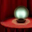 Placeholder: large, ornate, fog-filled crystal ball on bronze stand on embroidered red tablecloth, flickering light, 8k resolution, high-quality, fine-detail, intricate, digital art, detailed matte, volumetric lighting, illustration, octane render, George Grie, Ben Goossens, Igor Morski, brian froud, howard lyon, selina french, anna dittmann