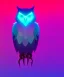 Placeholder: friendly, full body owl, gradient, one color background