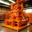 Placeholder: An orange colored mechanical factory with magnets designed in Kuna Molas painted by Andy Warhol