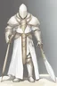 Placeholder: Knight wearing white robes and white cape with white face mask, holding a spear