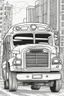 Placeholder: transport coloring page for kids, SCHOOL BUS, cartoon style, thick outline, low details, no shading, no color