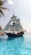 Placeholder: A sailing pirates ship in side floating in a swimming pool