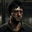 Placeholder: The large and furious black haired factoryworker "Big K" grimdark realistic