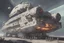 Placeholder: in space a huge intergalactic military cruiser in the style of Star Wars scenery, shaped like an American aircraft carrier фото реалистичность 4к