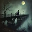 Placeholder: THE GHOST IS STILL DANCING AT NIGHT ON THE OLD COUNTRY BRIDGE. . Leonor Fini. Fiona Staples