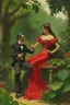 Placeholder: Carmen the flamenco dancer tempts adam with a cigarette in the garden of Eden